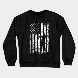 Archery Archer Bow Arrow American Flag Crewneck Sweatshirt